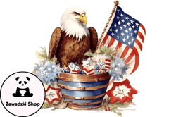 American Independence Day Eagle with Flag