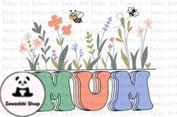 Mum Mama with Flower Retro SublimationDesign 02