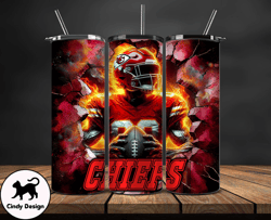 Kansas City Chiefs Tumbler Wrap, Crack Hole Design, Logo NFL Football, Sports Tumbler Png, Tumbler Design 10