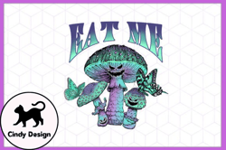 Eat Me Mushroom Vintage Skull PNG Design 129