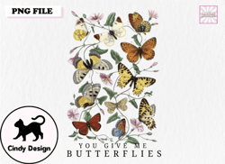 Vintage Butterflies PNG Sublimation Design 177