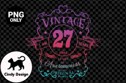 27 in 1994 Birthday Png, Vintage 1994 Design 84