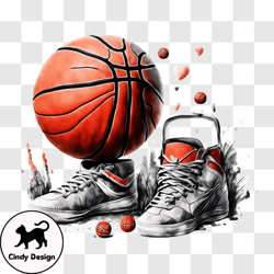 Basketball Shoes Symbolizing Love and Friendship PNG Design 45
