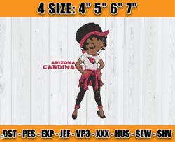 Cardinals Embroidery, Betty Boop Embroidery, NFL Machine Embroidery Digital, 4 sizes Machine Emb Files -17 - Cindy