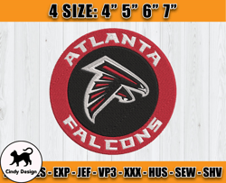 Atlanta Falcons Embroidery, NFL Falcons Embroidery, NFL Machine Embroidery Digital, 4 sizes Machine Emb Files -14-Cindy