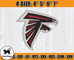 Atlanta Falcons Embroidery, NFL Falcons Embroidery, NFL Machine Embroidery Digital, 4 sizes Machine Emb Files-18-Cindy