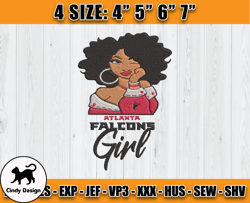 Atlanta Falcons Embroidery, NFL Girls Embroidery, NFL Machine Embroidery Digital, 4 sizes Machine Emb Files -21-Cindy
