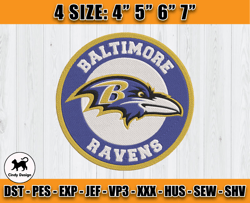 Ravens Embroidery, NFL Ravens Embroidery, NFL Machine Embroidery Digital, 4 sizes Machine Emb Files -11-Cindy