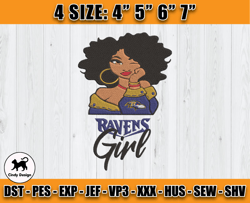 Ravens Embroidery, Betty Boop Embroidery, NFL Machine Embroidery Digital, 4 sizes Machine Emb Files -17-Cindy