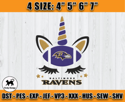Ravens Embroidery, Unicorn Embroidery, NFL Machine Embroidery Digital, 4 sizes Machine Emb Files -23-Cindy