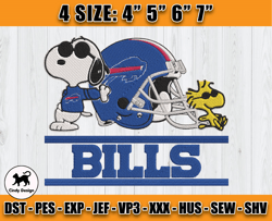 Buffalo Bills Embroidery, Snoopy Embroidery, NFL Machine Embroidery Digital, 4 sizes Machine Emb Files-01-Cindy