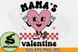 Mamas Valentine SVG PNG Retro Heart Design 105