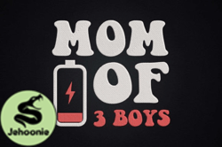 Tired Mom of 3 Boys Mothers Gift Design 88