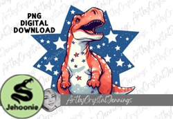 American Dinosaur 4th of July Design PNG Design 35