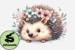 Watercolor Hedgehog Clipart Sublimation Design 95