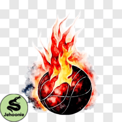 Basketball on Fire PNG
