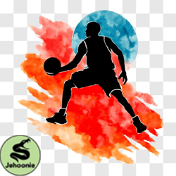 Basketball Player Jumping to Shoot the Ball PNG