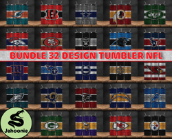 Bundle 32 Design NFL Teams, NFL Logo, Tumbler Design, Design Bundle Football, NFL Tumbler Design 01