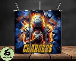 Los Angeles Chargers Tumbler Wrap, Crack Hole Design, Logo NFL Football, Sports Tumbler Png, Tumbler Design 09
