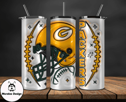 3D Green Bay Packers Inflated Puffy Tumbler Wraps , Nfl Tumbler Png 54