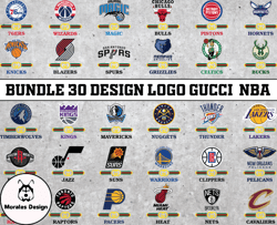 Bundle 30 design logo Gucci NBA, NBA Logo, NBA Logo Team, NBA Png, NBA SVG, NBA Design 08