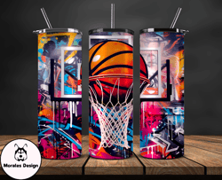 Graffiti Background 20 oz Skinny Tumbler, Basketball Design,NBA Teams,NBA Sports,Nba Tumbler Wrap,NBA DS-11