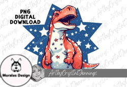 American Dinosaur 4th of July Design PNG Design 38