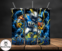Los Angeles Chargers Tumbler Wrap Glow, NFL Logo Tumbler Png, NFL Design Png By Morales Design-18