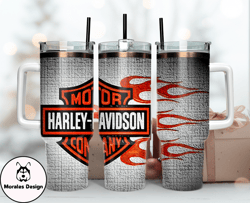 Harley 40 oz Tumbler, Harley Tumbler Wrap, Harley Davidson Logo, Design 27 Morales