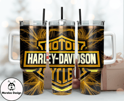 Harley 40 oz Tumbler, Harley Tumbler Wrap, Harley Davidson Logo, Design 36 Morales