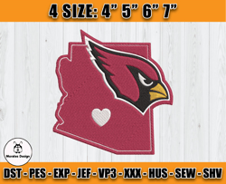 Cardinals Embroidery, NFL Cardinals Embroidery, NFL Machine Embroidery Digital, 4 sizes Machine Emb Files -11 -Morales