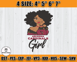 Cardinals Embroidery, NFL Girls Embroidery, NFL Machine Embroidery Digital, 4 sizes Machine Emb Files -12 -Morales