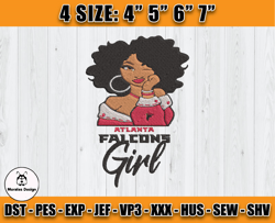 Atlanta Falcons Embroidery, NFL Girls Embroidery, NFL Machine Embroidery Digital, 4 sizes Machine Emb Files -21-Morales