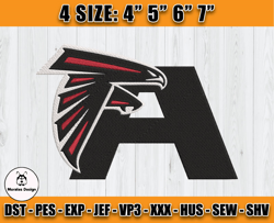 Atlanta Falcons Embroidery, NFL Falcons Embroidery, NFL Machine Embroidery Digital, 4 sizes Machine Emb Files-20-Morales
