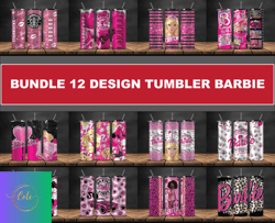 Bundle 12 Design Tumbler Barbie, Tumbler Bundle Design, Sublimation Tumbler Bundle, 20oz Skinny Tumbler 04