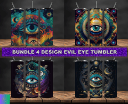 Bundle 4 Design Evil Eye Tumbler, Tumbler Bundle Design, Sublimation Tumbler Bundle, 20oz Skinny Tumbler 31