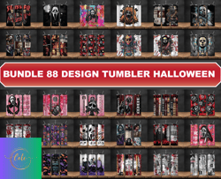 Bundle 88 Design Tumbler Halloween, Tumbler Bundle Design, Sublimation Tumbler Bundle, 20oz Skinny Tumbler 04