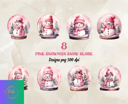 8 Pink Snow Man Snow Globe, Christian Christmas Svg, Christmas Design, Christmas Shirt, Christmas 60
