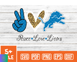 Detroit Lions Svg , Peace Love  NfL Svg, Team Nfl Svg 12