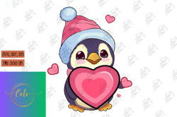Love Penguin Valentines Day Sublimation