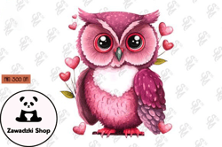 Cute Pink Owl Valentines Day Design 61