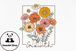 Vintage Wildflower Quote PNG Sublimation Design 36