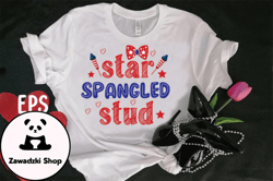 Star Spangled Stud T-shirt Design Design 105