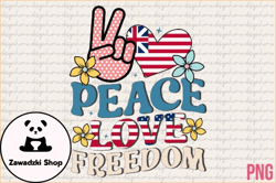 Retro PNG Peace Love Freedom Design 152
