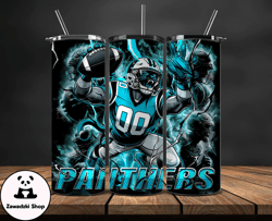 Carolina Panthers Tumbler Wrap Glow, NFL Logo Tumbler Png, NFL Design Png-05