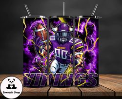 Minnesota Vikings Tumbler Wrap Glow, NFL Logo Tumbler Png, NFL Design Png-21