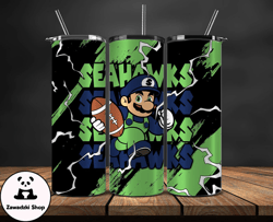 Seattle Seahawks Tumbler Wrap, Mario Tumbler Wrap, NFL Logo PNG, Tumbler Designs, NFL Football PNG, Tumbler 28