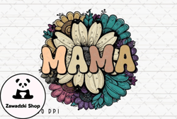 Retro Mama Floral Vintage Mom Flower PNG Design 10