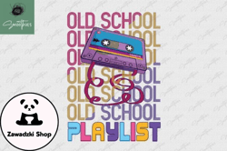Old School Playlist Cassette Retro PNG Design 25