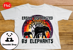 Easily Distracted by Elephants Png Design 53